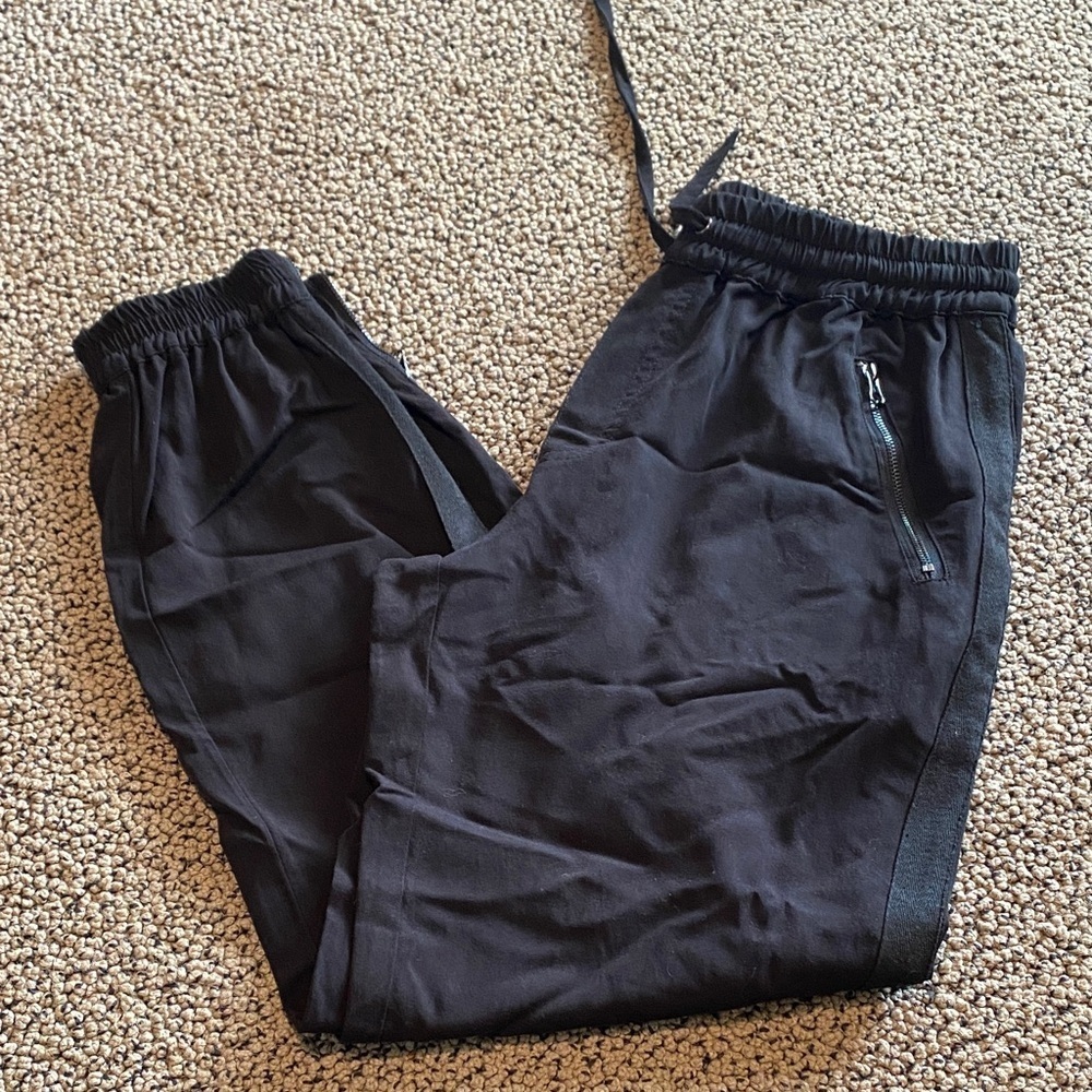 Fate Black Joggers with Zipper Detail